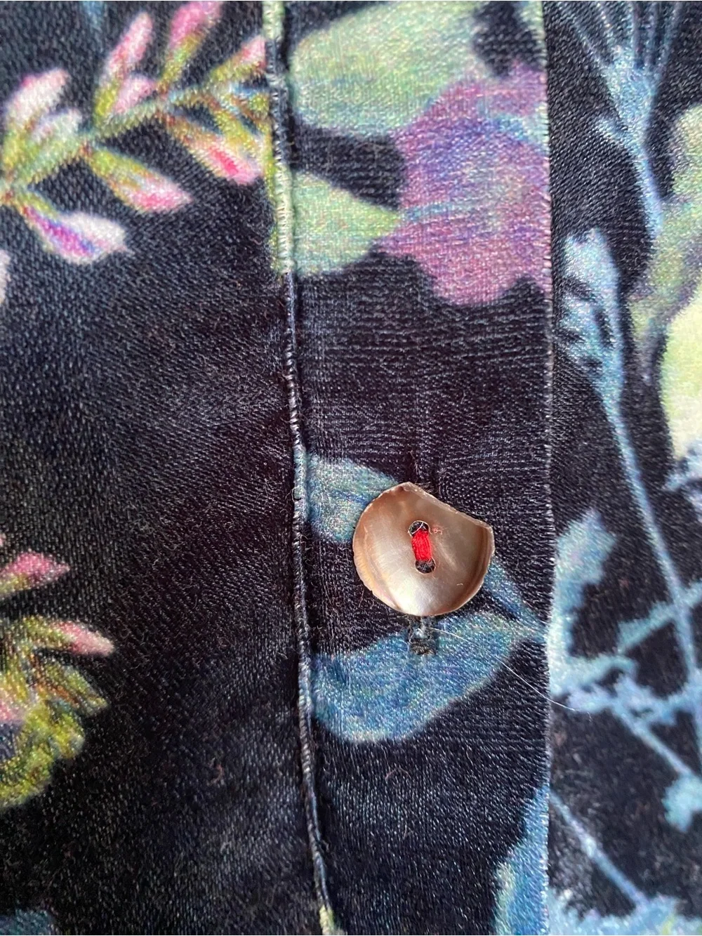 Soft Surroundings Navy Velvet Floral Shirt - Picture 7 of 11